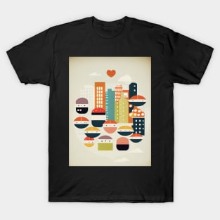 Sushi Love in the City - A Playful Print for Your Home T-Shirt